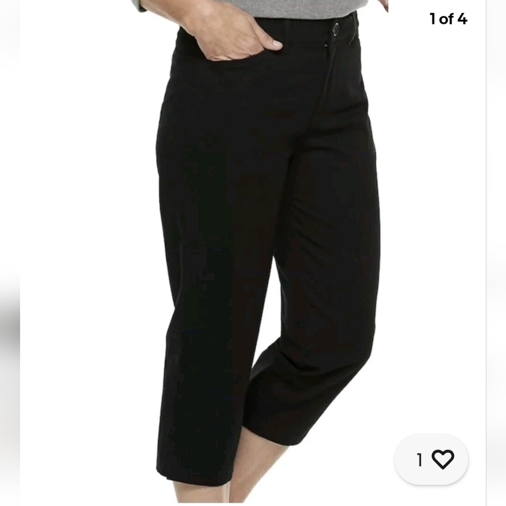 NWT Croft & Barrow Women's Black Capris ~size 14